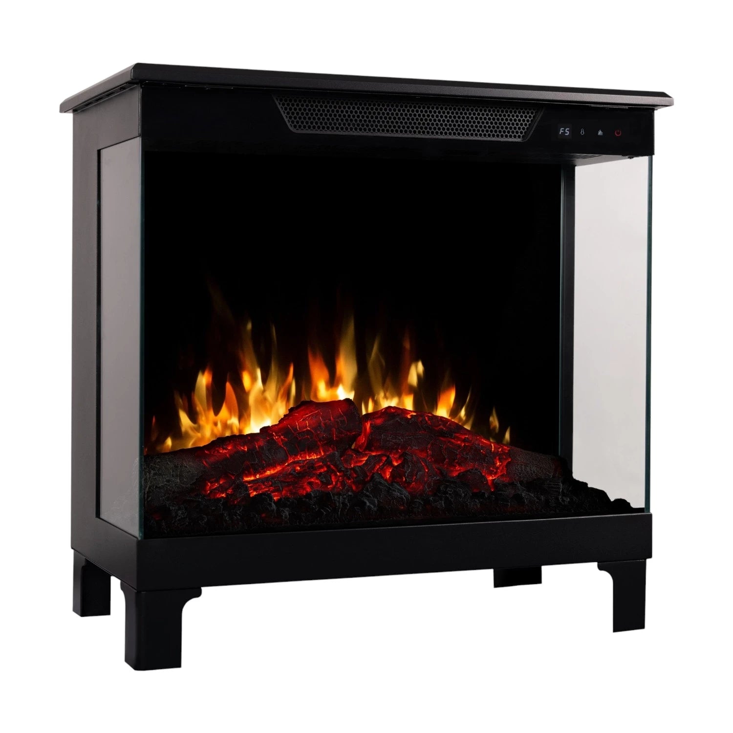 Tower 61 – Freestanding Electric Fireplace with 3-Sided Flame View