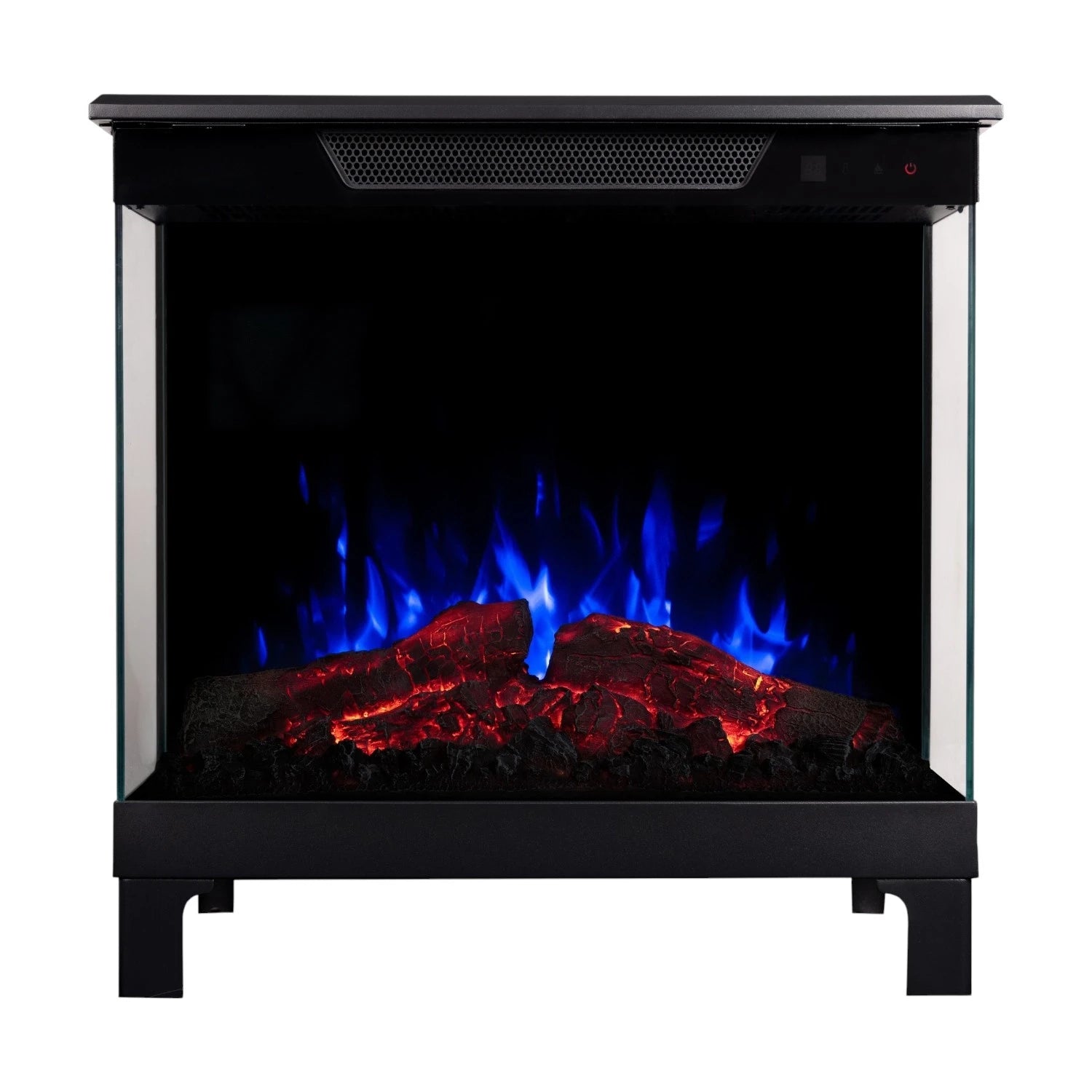 Tower 61 – Freestanding Electric Fireplace with 3-Sided Flame View