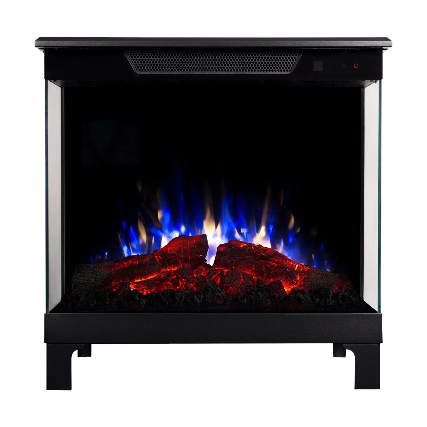 Tower 56 – Freestanding Electric Fireplace with 3-Sided Flame View