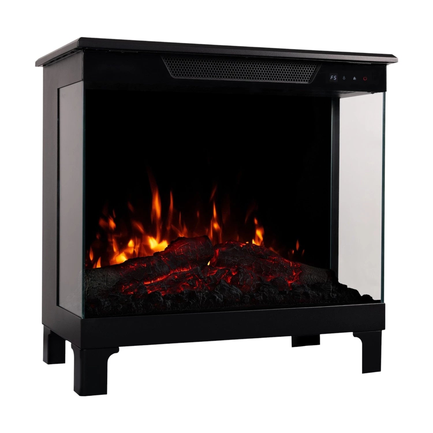 Tower 76 – Freestanding Electric Fireplace with 3-Sided Flame View