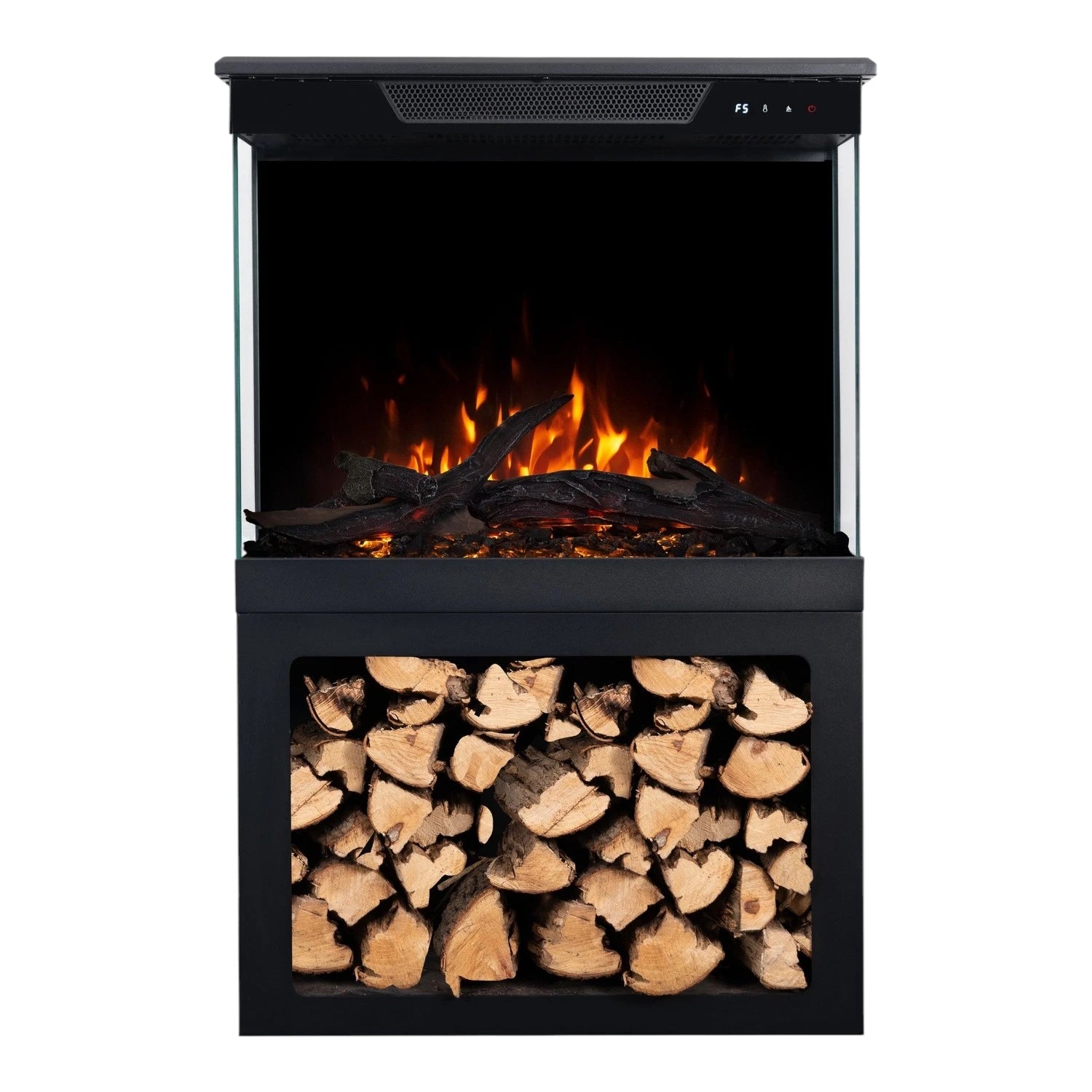 Tower 56 Electric Fireplace with Log Storage