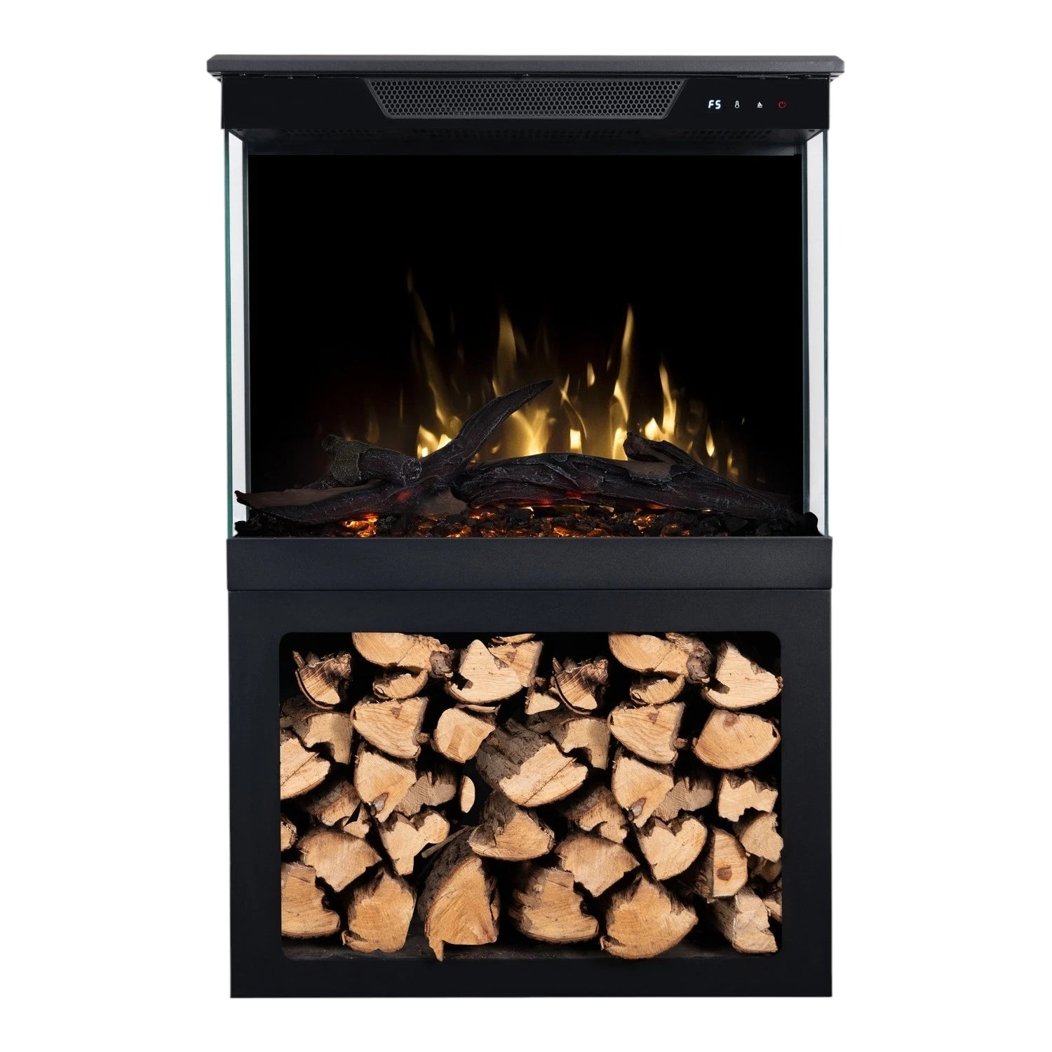 Tower 56 Electric Fireplace with Log Storage