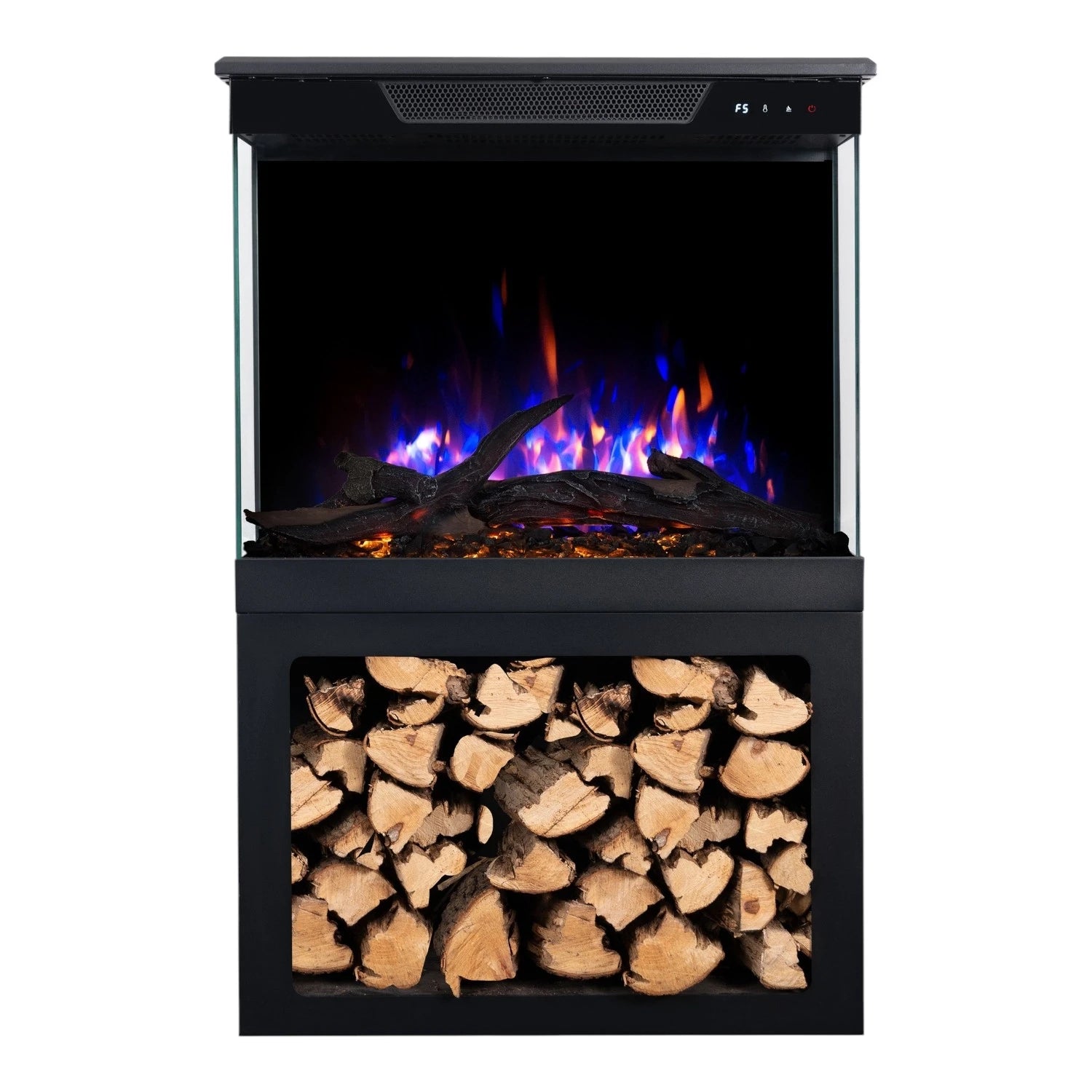 Tower 71 Electric Fireplace with Log Storage