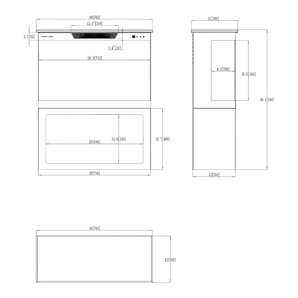 Tower 76 Electric Fireplace with Log Storage