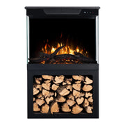 Tower 76 Electric Fireplace with Log Storage