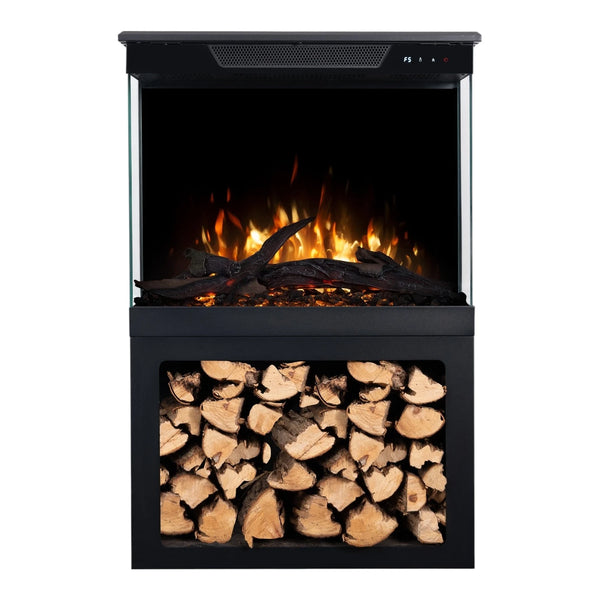 Tower 76 Electric Fireplace with Log Storage