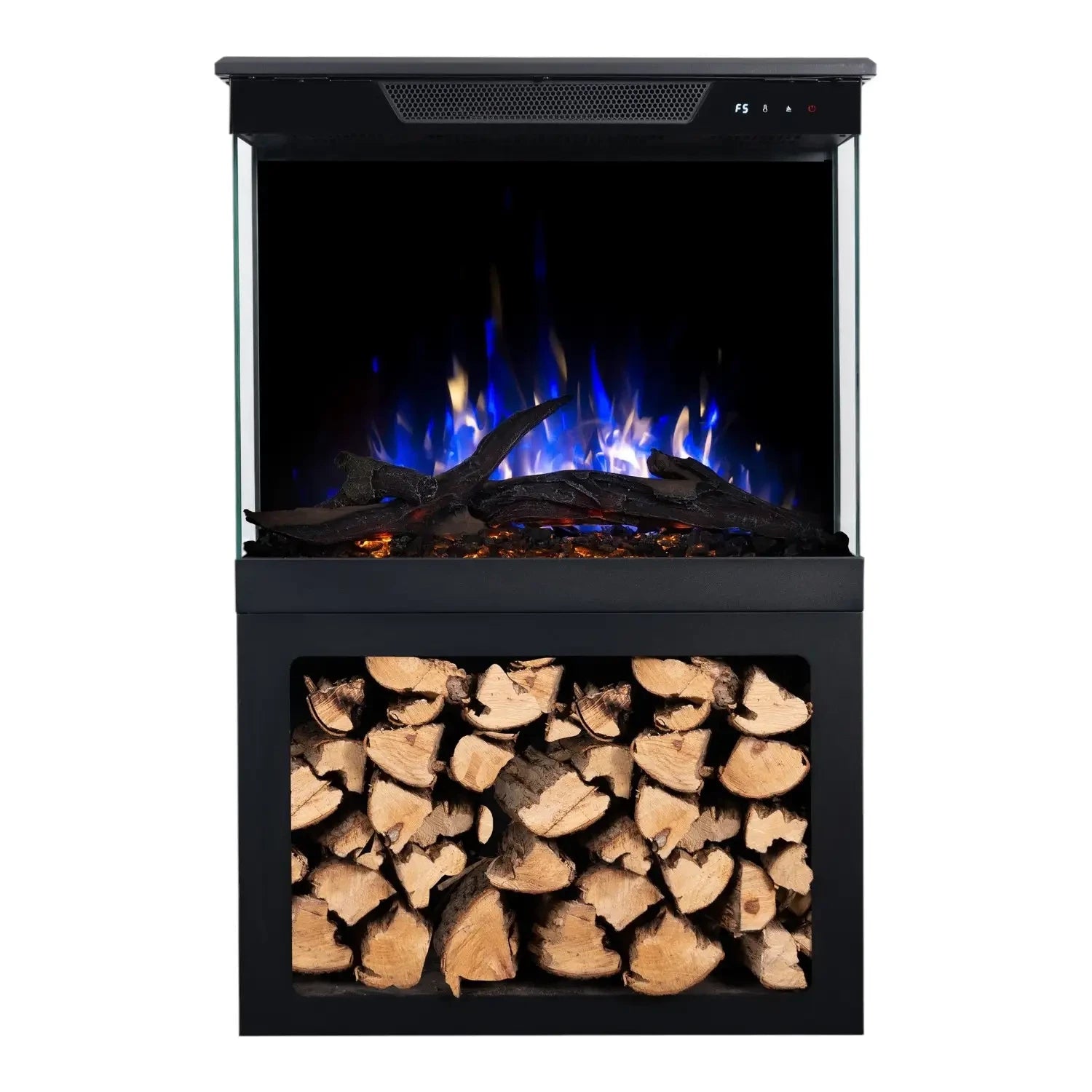 Tower 46 Electric Fireplace with Log Storage