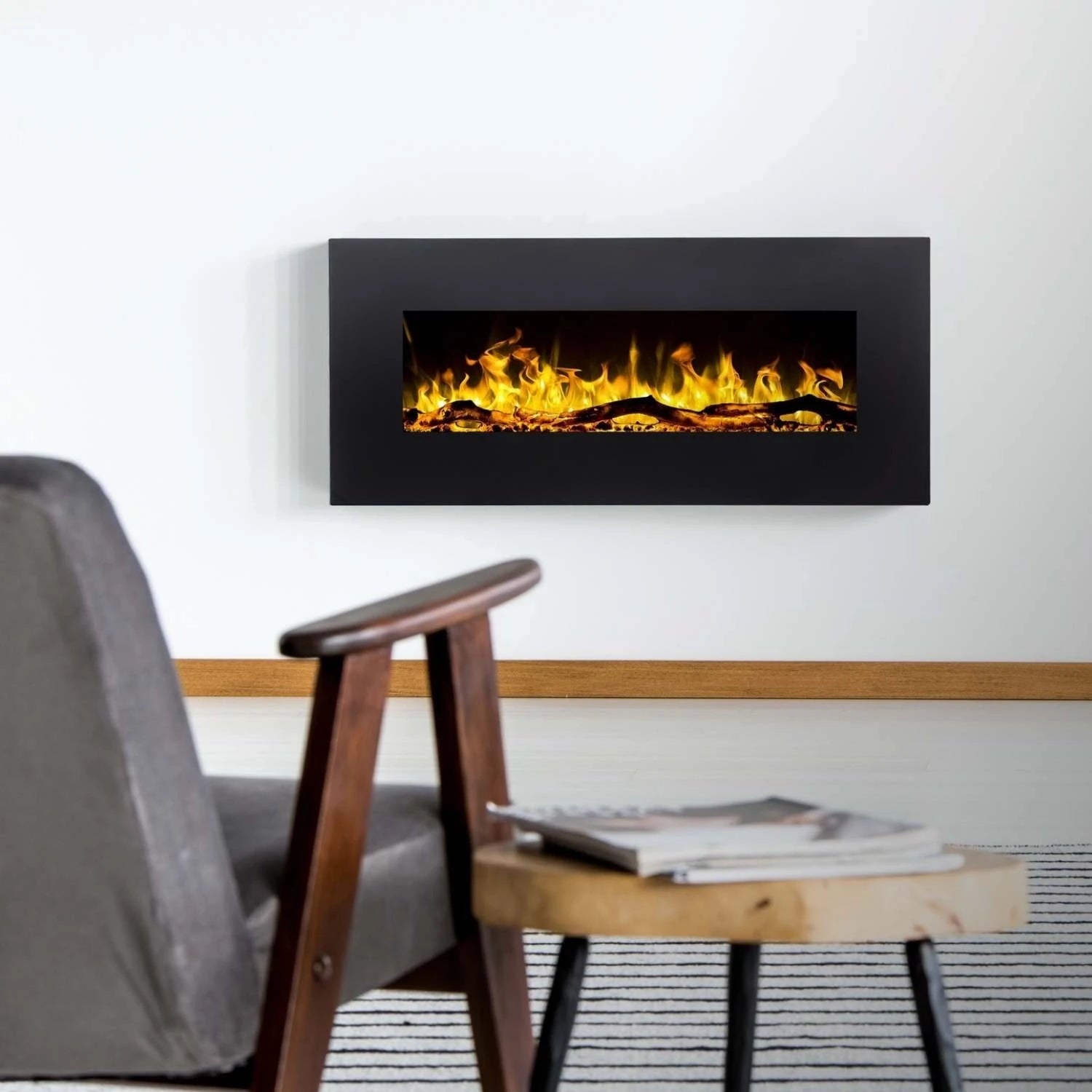 Aflamo Albion 128 cm Lareira Elétrica Preta