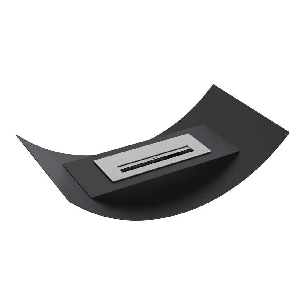 Curved bio fireplace for table