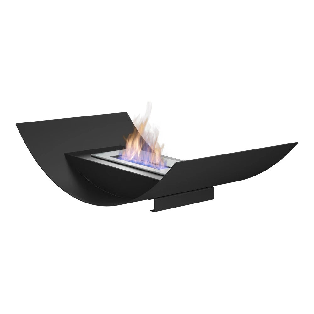 Curved bio fireplace for table