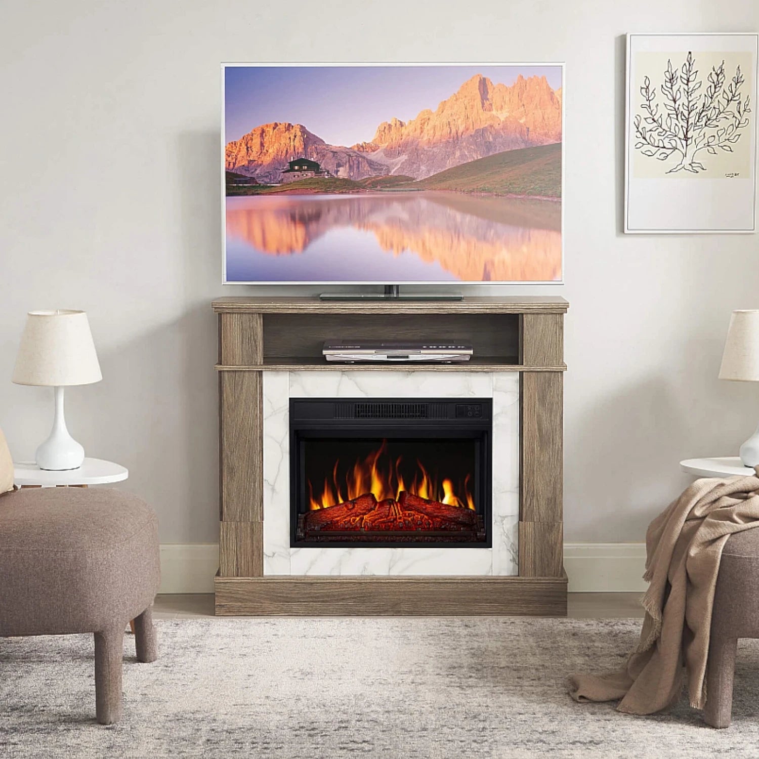 Lareira Eléctrica For Living – Carvalho Cinzento