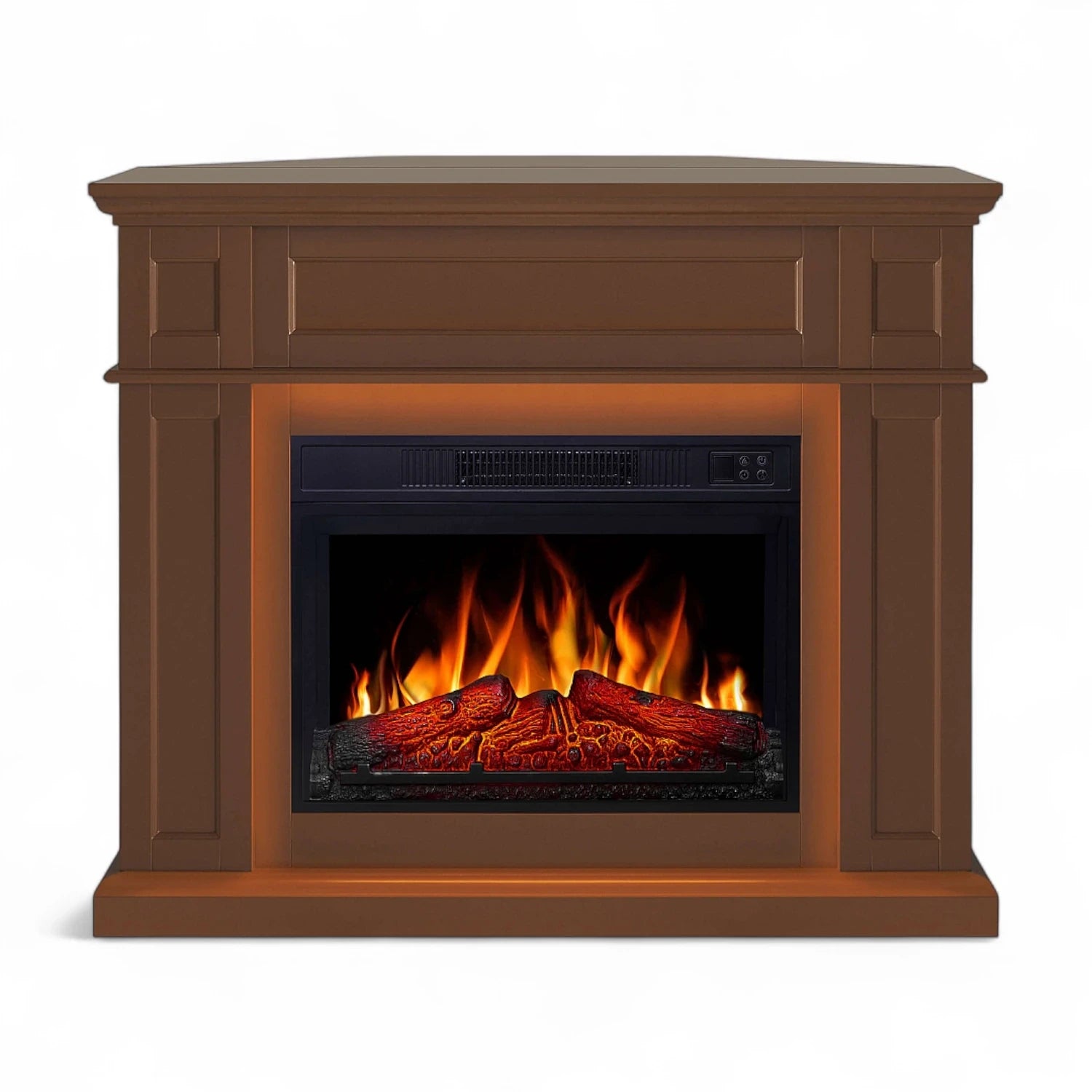 Linz 2-in-1 Electric Fireplace – Brown