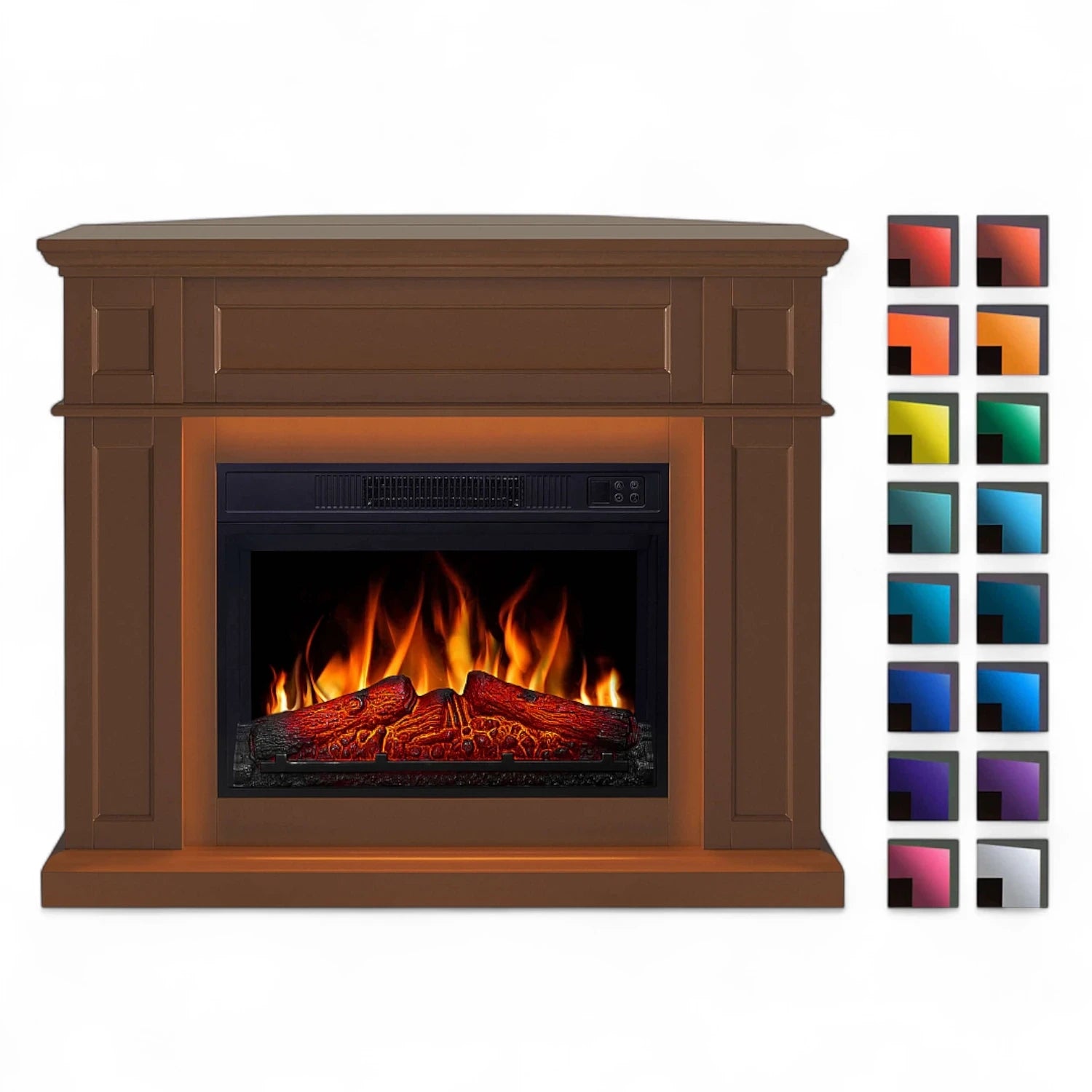 Linz 2-in-1 Electric Fireplace – Brown