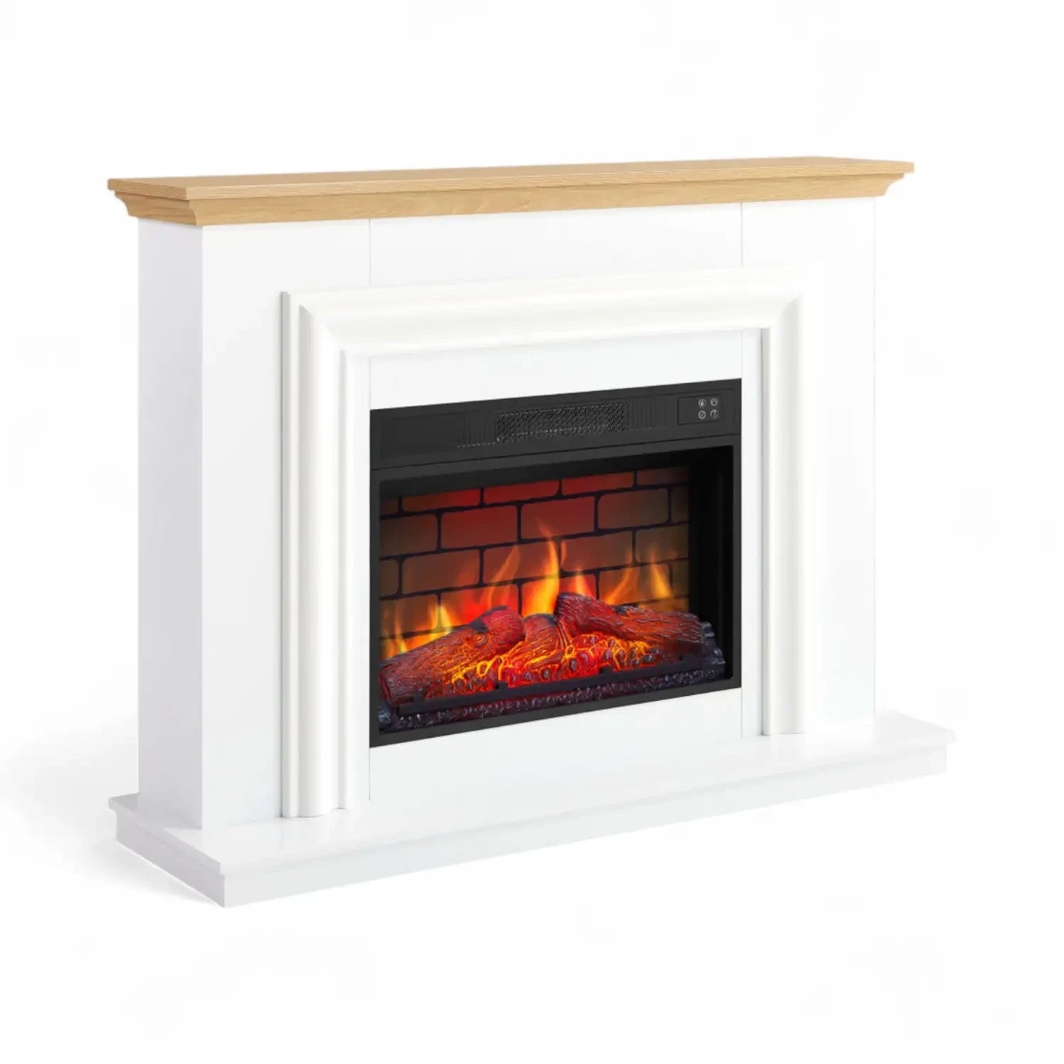 Marbelya Electric Fireplace Suite – White / Natural Oak