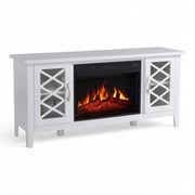 Odessa Electric Fireplace - White Media Mantel