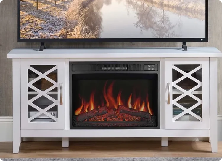 lareira Artiflame Odessa com moldura branca
