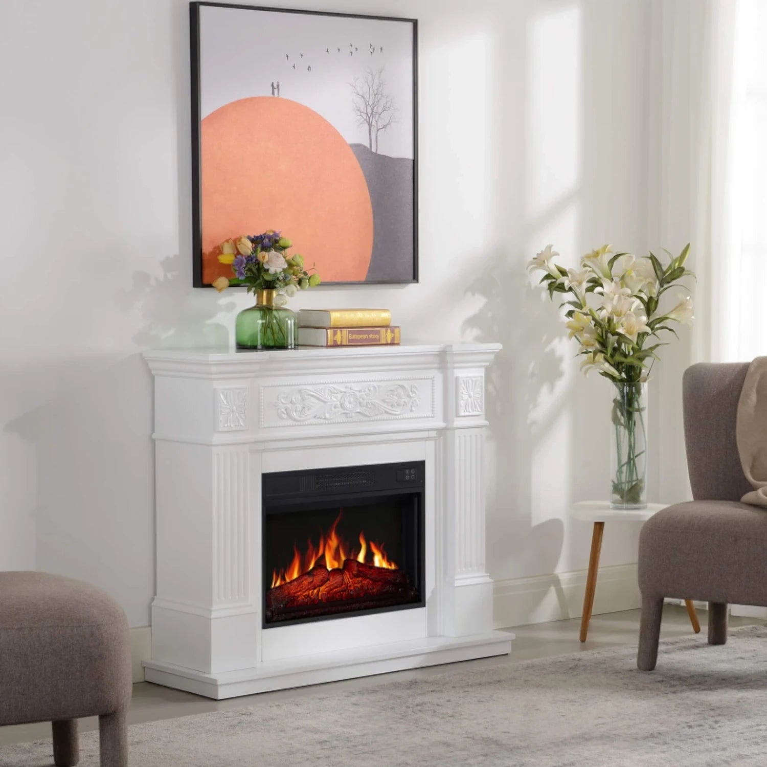 Toscana Electric Fireplace - White