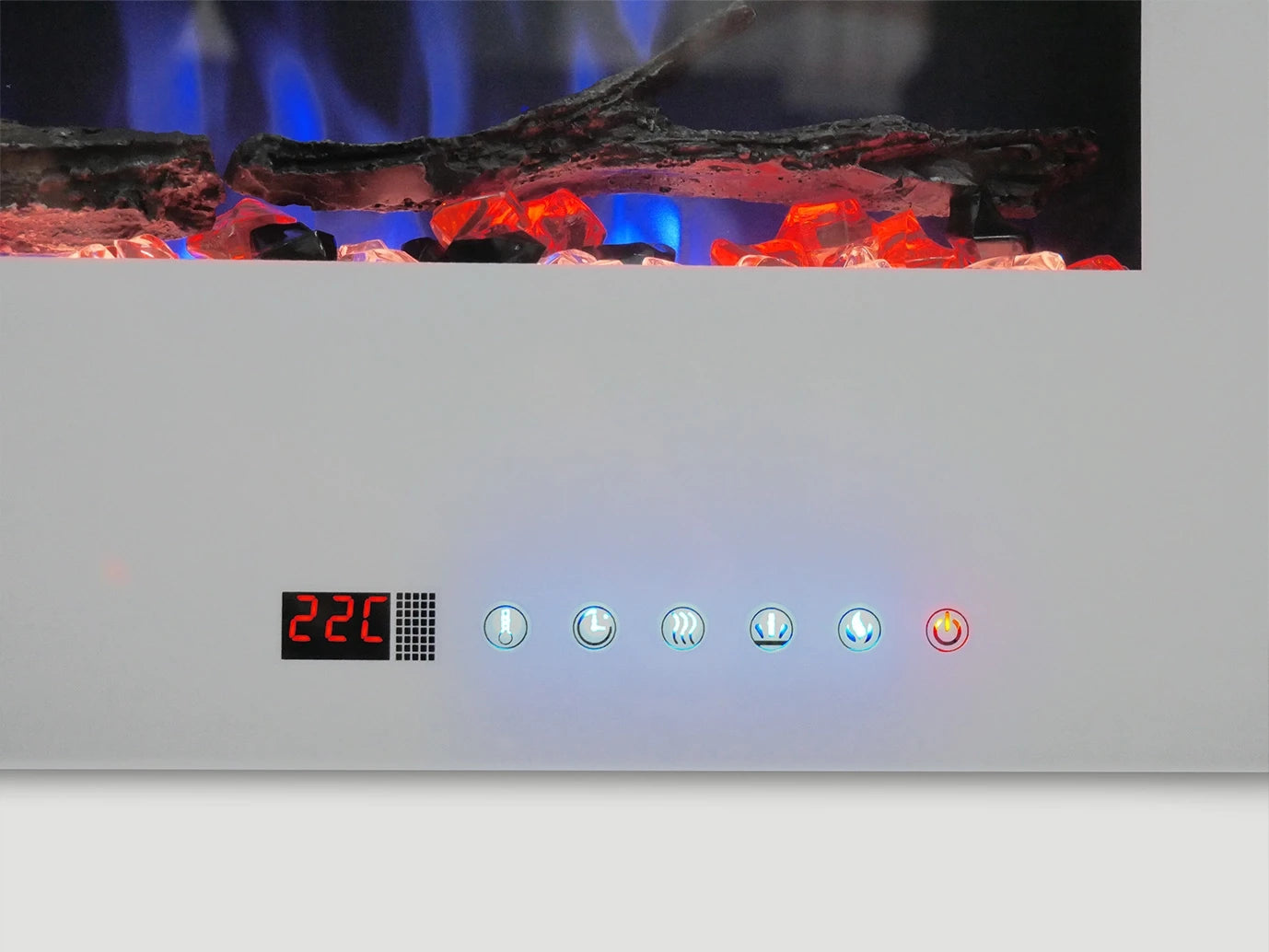 Azurite Electric Fireplace - White - 127 cm