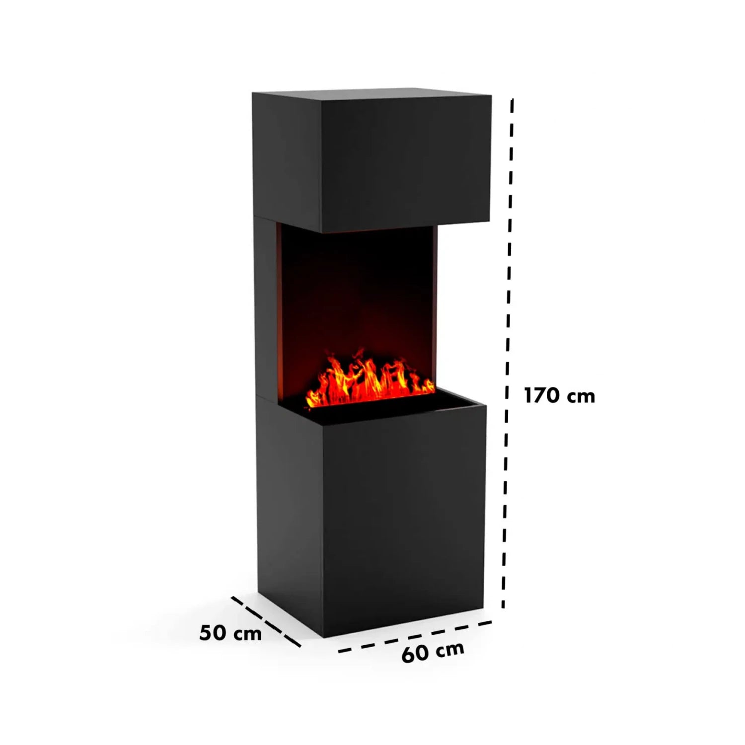 Beethoven Black - OMC 600 | Freestanding Water Vapour Fireplace