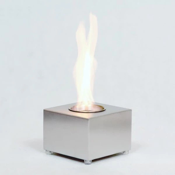 Cube Tabletop Bio Fireplace - Steel