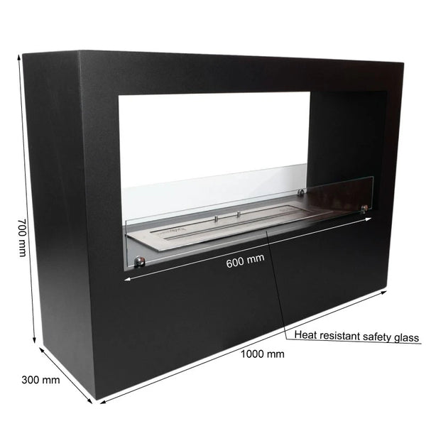Lansing L - Black Freestanding Bioethanol Fireplace