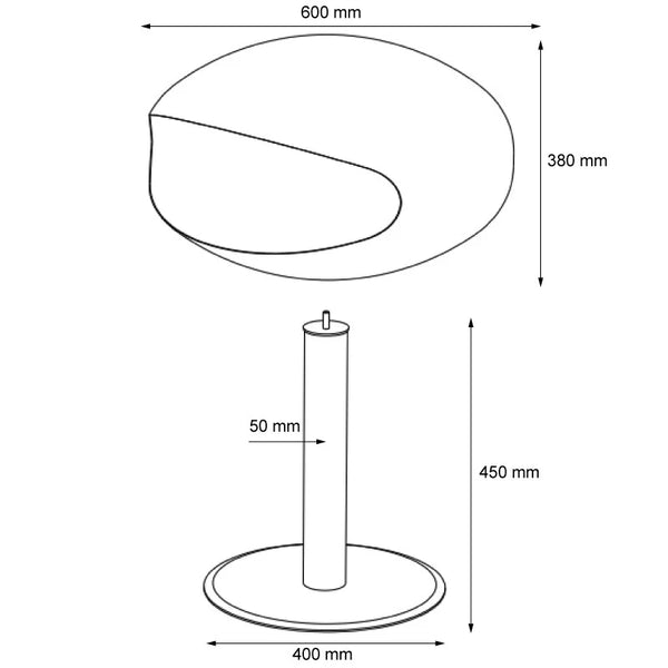 Cocoon Pedestal - Preto com Varão Preto
