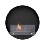 Round bio fireplace for wall mounting