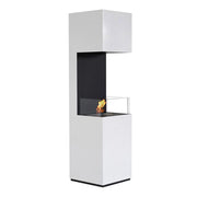 Open 3-Sided Bio Fireplace - White