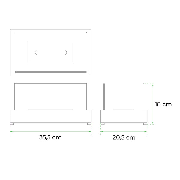 Lambeth Tabletop Bioethanol Fireplace - Black