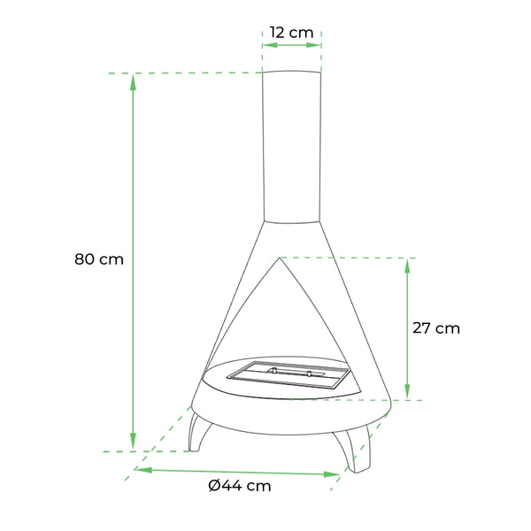Salem - Steel Bio Fire in Wood Burner Design