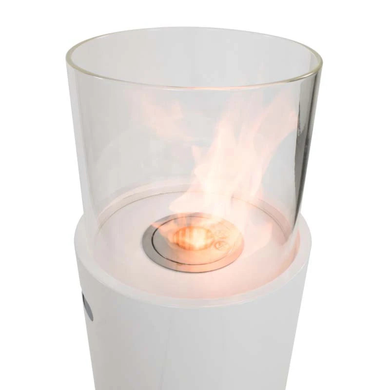 Freestanding Bioethanol Fireplace in White