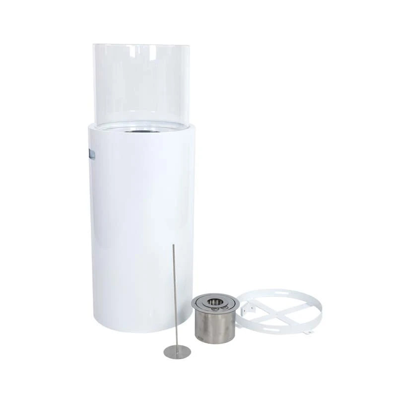 Freestanding Bioethanol Fireplace in White
