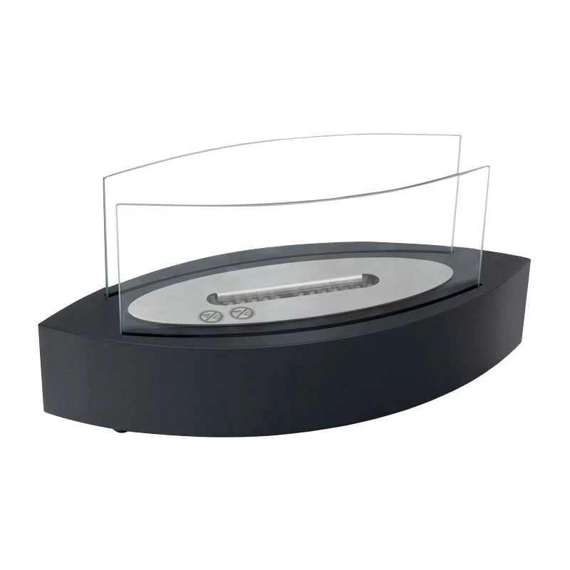 Lareira a Bioetanol de Mesa em Forma Oval - Preto