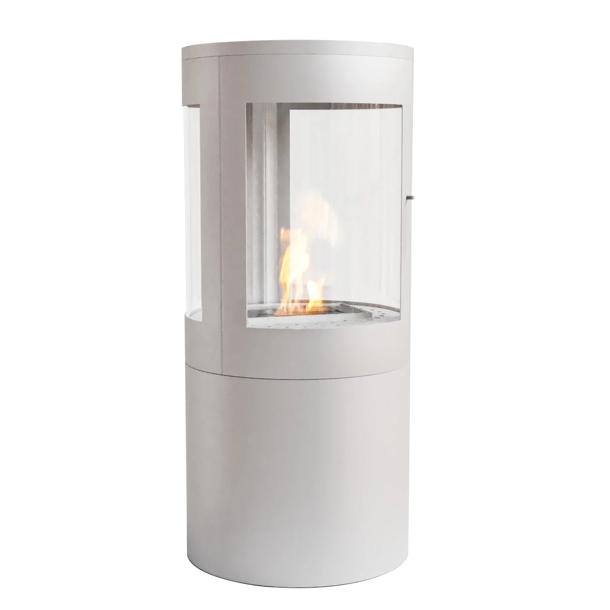 Bio Wood Stove in White with 360 Flameview