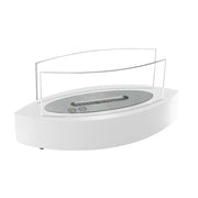 Lareira a Bioetanol de Mesa em Forma Oval - Branco