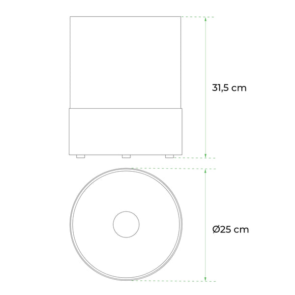 Southwark White - Round Tabletop Bioethanol Fireplace