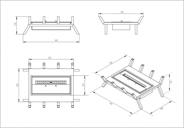 Bioethanol Fire Grate M - 40 cm