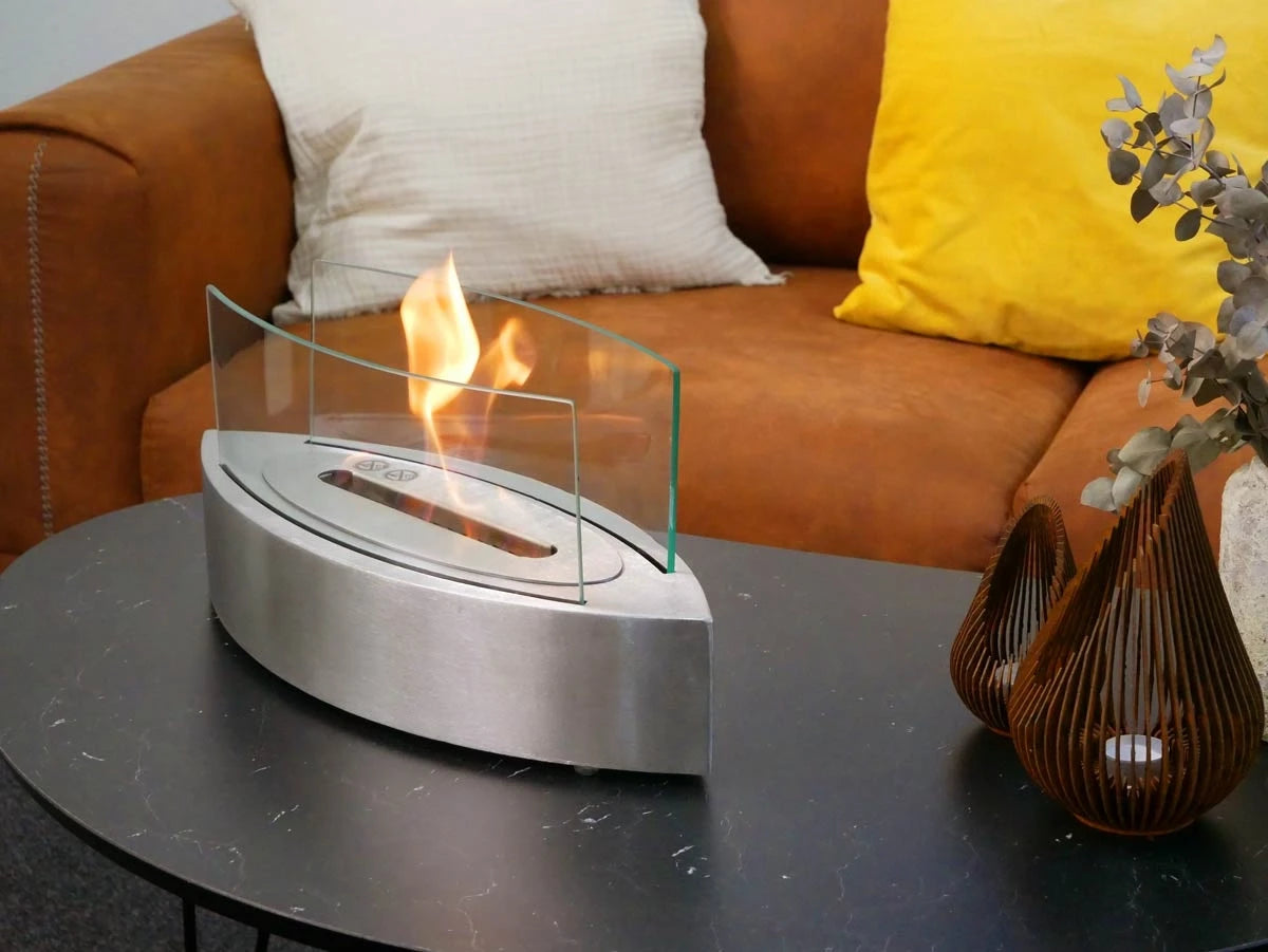 Lareira de Bioetanol Oval de Mesa - Aço