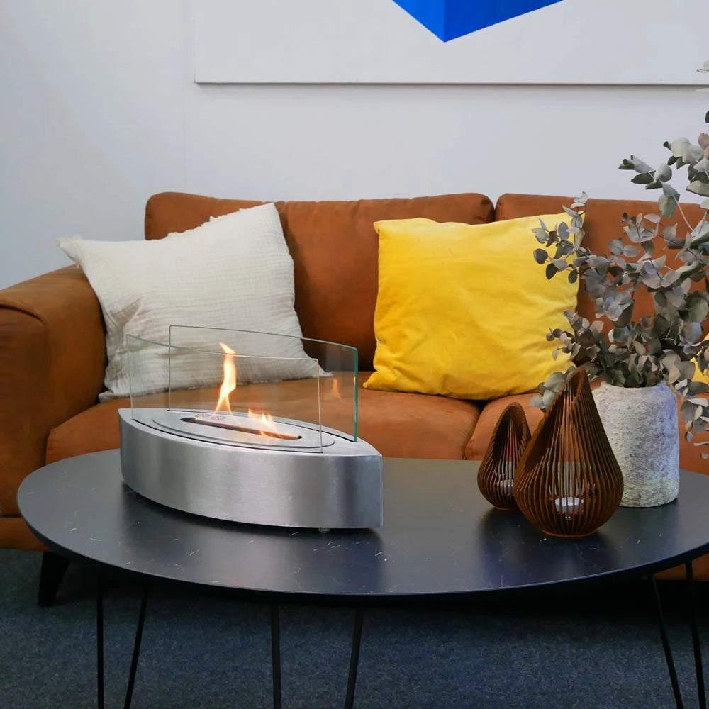 Lareira de Bioetanol Oval de Mesa - Aço