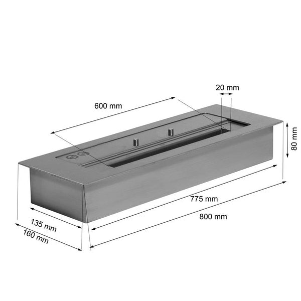 Superior - Queimador de Bioetanol - 4L - 80cm