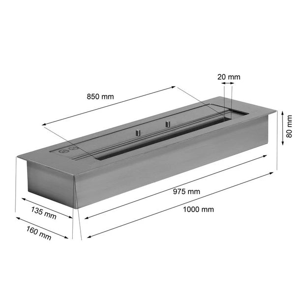Superior - Queimador de Bioetanol - 5L - 100 cm