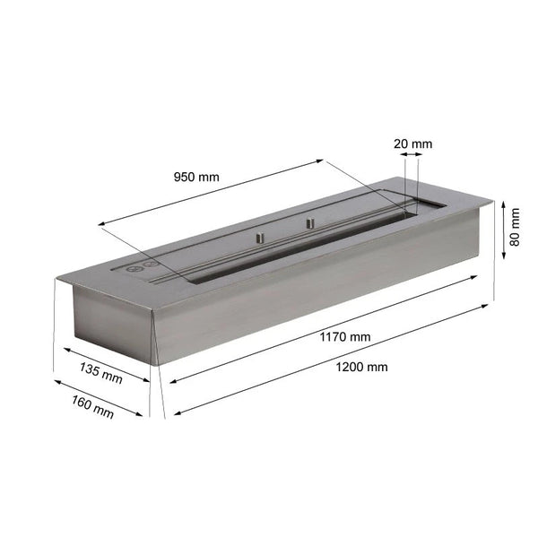 Superior 6,0L Ethanol Burner (W: 120 cm)