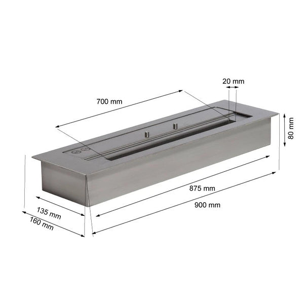 Superior 4.5L Ethanol Burner (W: 90 cm)