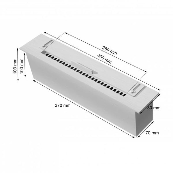 Slimline Queimador de Bioetanol em Aço - 40 cm