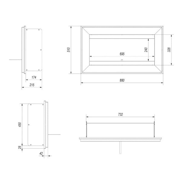 Horizontal Wall Bio Fireplace