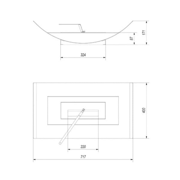 Arc - Curved Bio Fireplace for Table or Floor