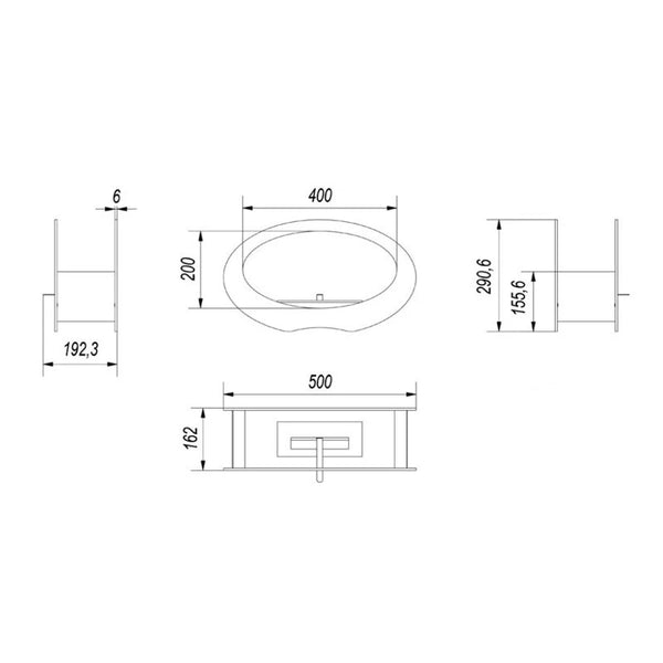 Oval - Bio Fireplace for Table