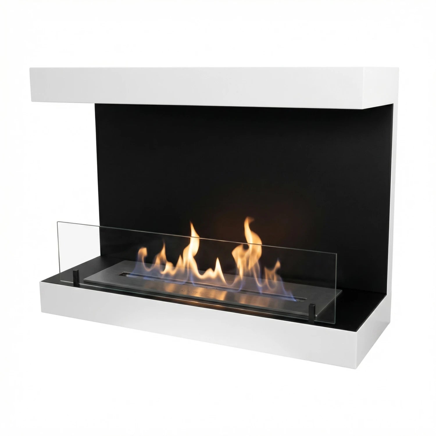 Dakota - Lareira de Parede de 80 cm com 3 Lados - Branco