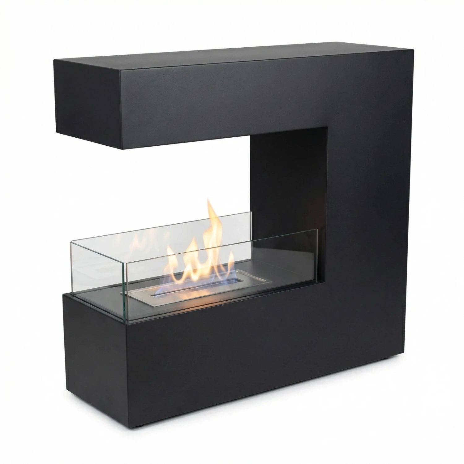 Topeka Black - 3-Sided Bio Fireplace in Steel