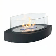 Lareira a Bioetanol de Mesa em Forma Oval - Preto